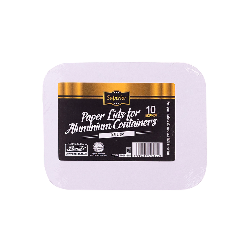 Paper Lids [Passover] for 0.5L Aluminium Containers "Superior" 10&
