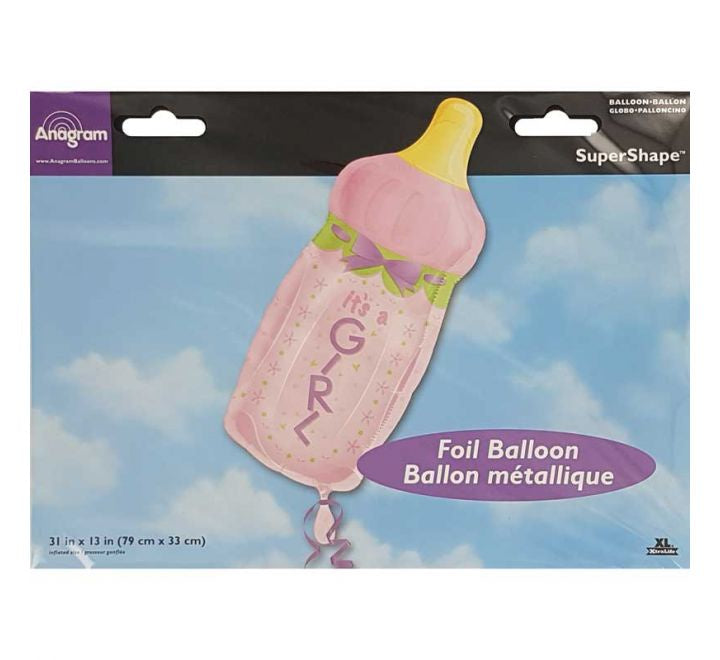 BABY BOTTLE GIRL JUMBO FOIL BALLOON