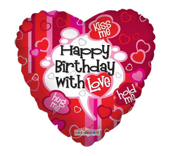 18in HAPPY BIRTHDAY WITH LOVE FOIL BALLOON