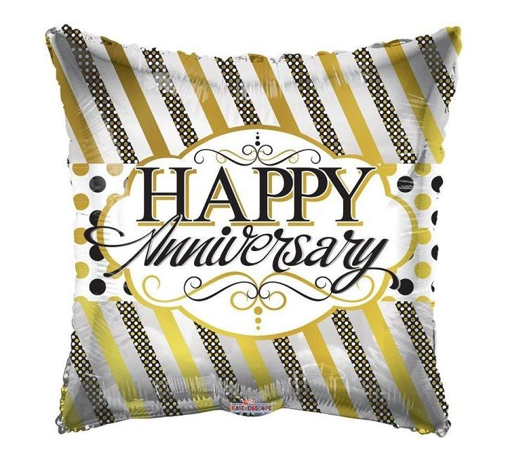 18in ANNIVERSARY LINES AND DOTS FOIL