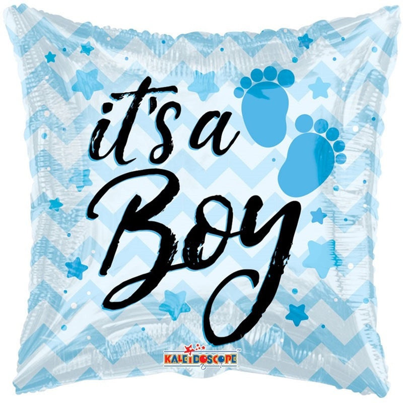 18in ITS A BOY FOOTPRINTS FOIL BALLOON