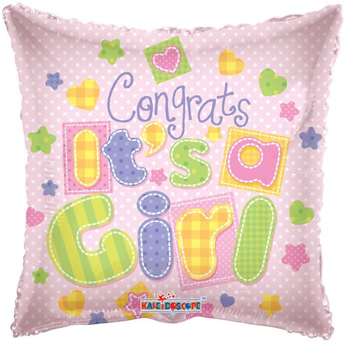 18in BABY CONGRATS ITS A GIRL FOIL