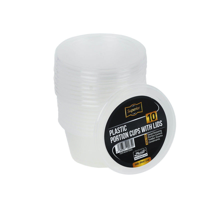 Plastic Portion Cups with Lids 2oz &
