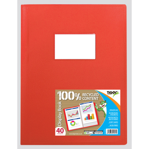 A4 40 pkt Flexi Display Book Asstd - 100% Recycled