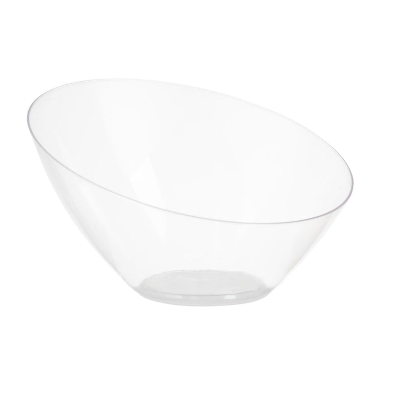 Plastic Clear Large Oval Angled Bowl (3734) CS