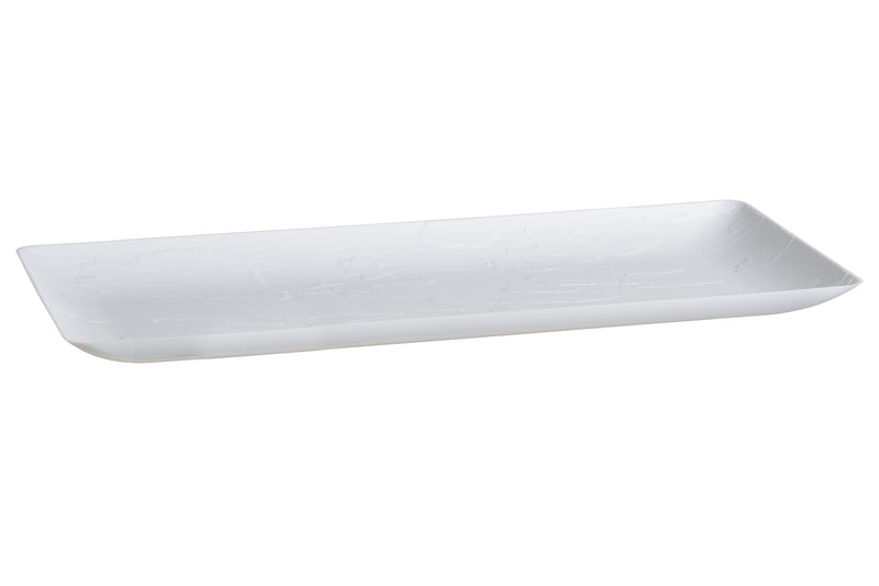 Small Wood/White Rectangular Tray (3740)
