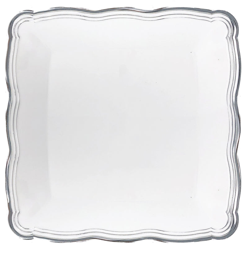 Serving Tray White & Silver &