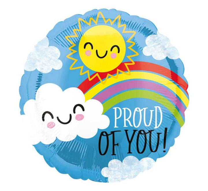 18in PROUD OF YOU SUN & CLOUD FOIL BALLOON