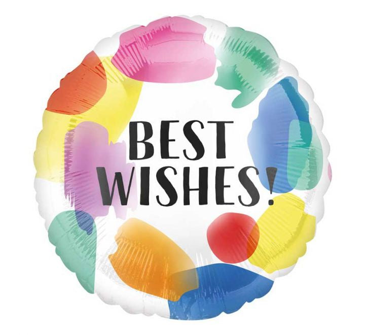 18in BEST WISHES PAINTED SWOOSH FOIL