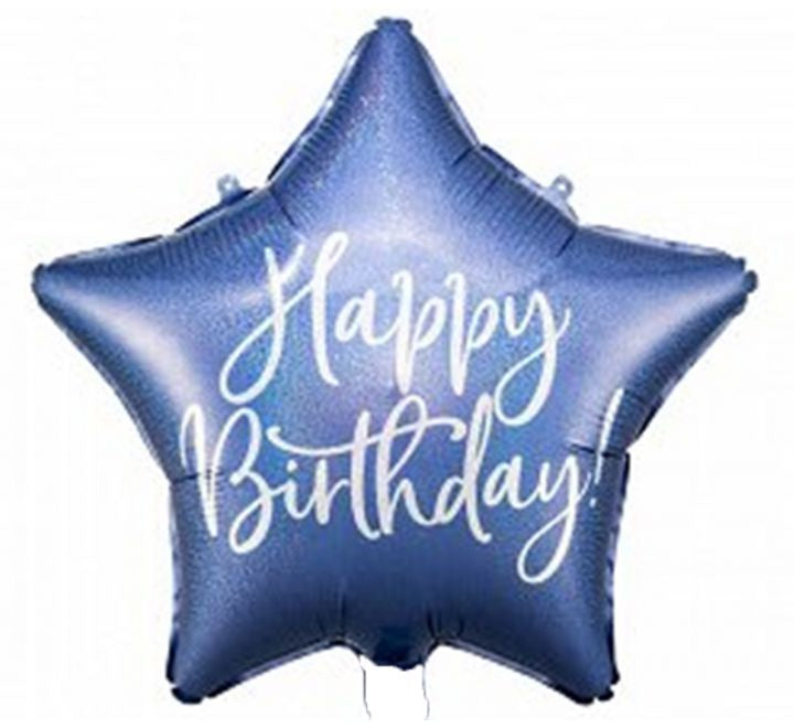 16in HAPPY BIRTHDAY NAVY GLOSSY FOIL BALLOON