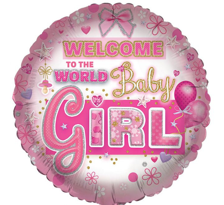 18in ITS A BABY GIRL FOIL BALLOON