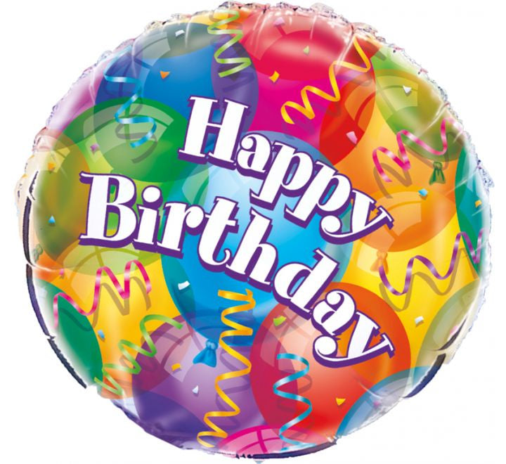18in HAPPY BIRTHDAY SWIRLS FOIL