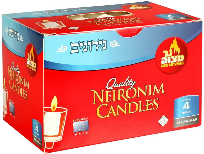 Ner Mitzvah European 4 Hour Neironim Candle 72pk