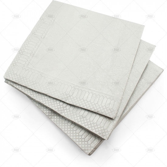 40cm Silver Napkins 3ply 20pk 99-217