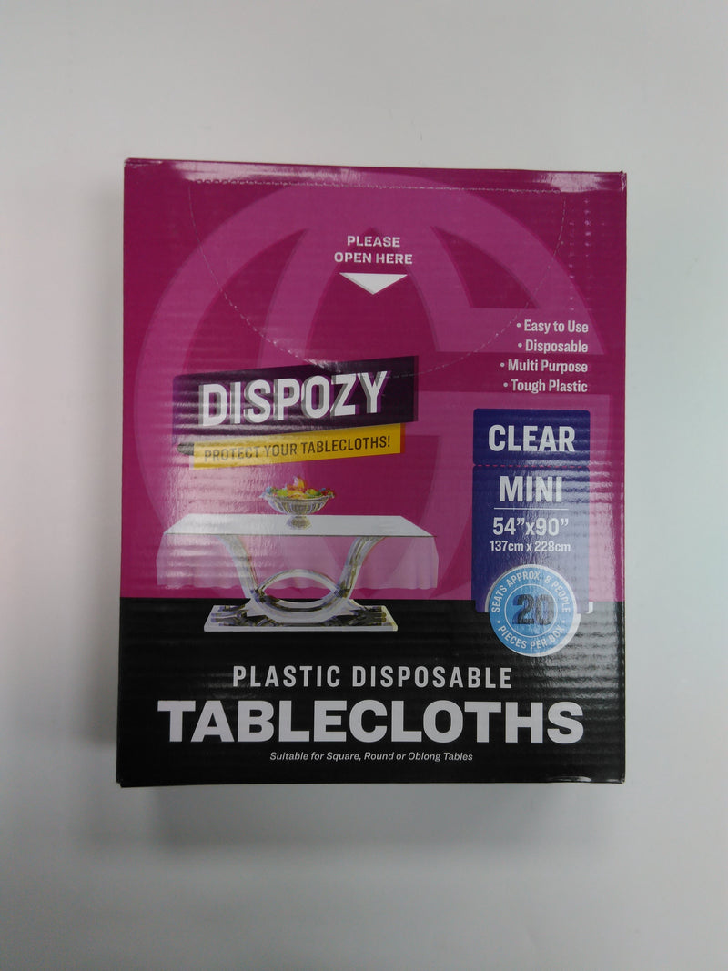 Dispozy Jumbo Pack Tablecloths Mini 54" X 90" 20pcs