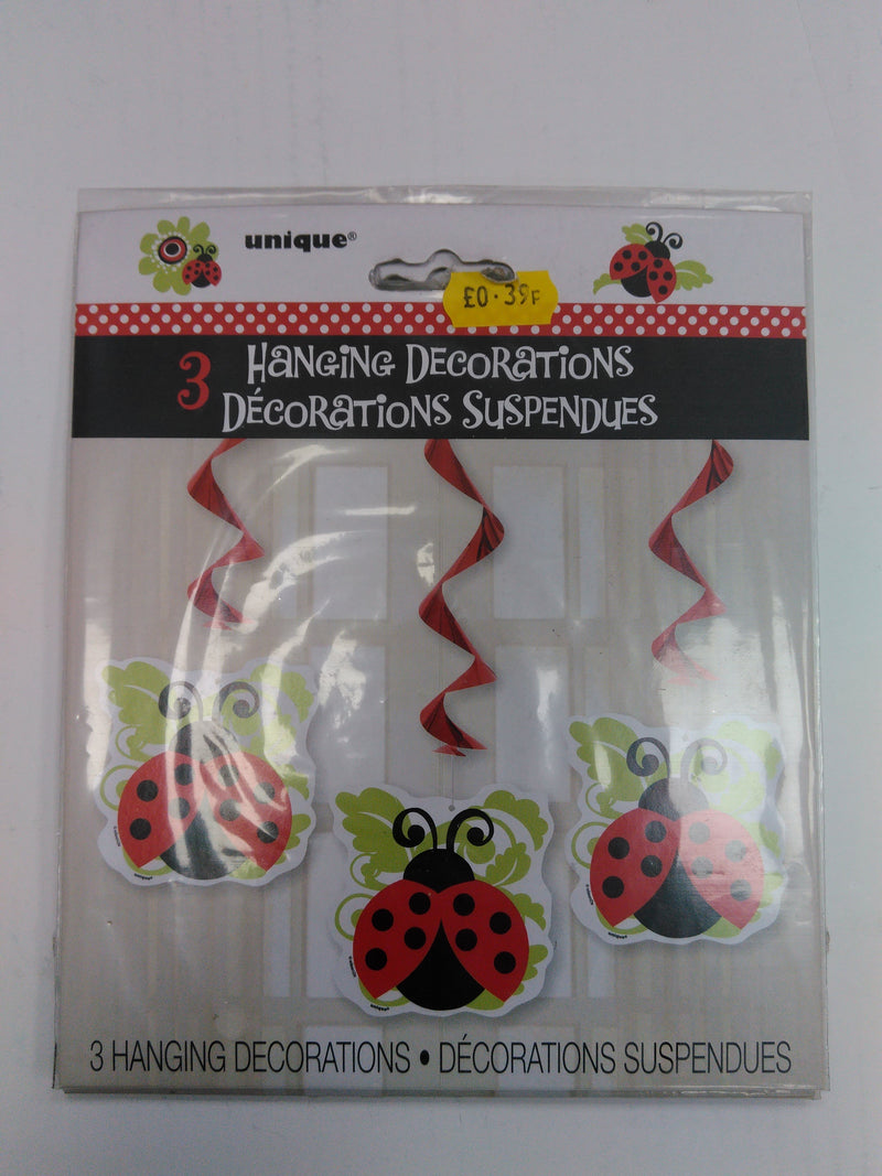 Hanging Decoration Ladybird 3pk