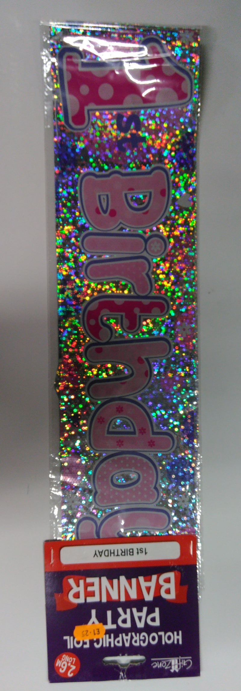 1st Birthday Pink Banner