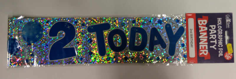 2 Today Birthday Blue Banner