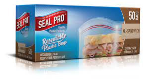 Seal Pro Zip-Lock XL Sandwich Bags pk 50