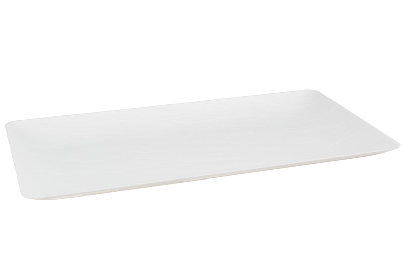 Large Wood/White Rectangular Tray (3741)