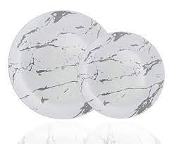Carrara 6" side plates white/silver 10pk