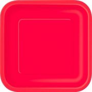 Ruby Red 9" Square Paper Plates 14pk