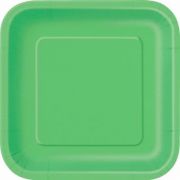 Lime Green 9" Square Paper Plates 14pk