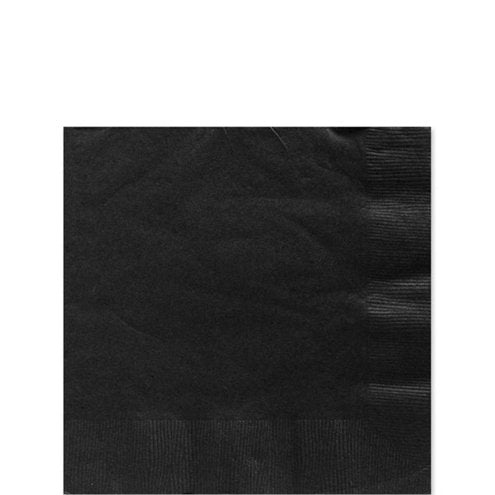 Unique Black Napkins 20pk