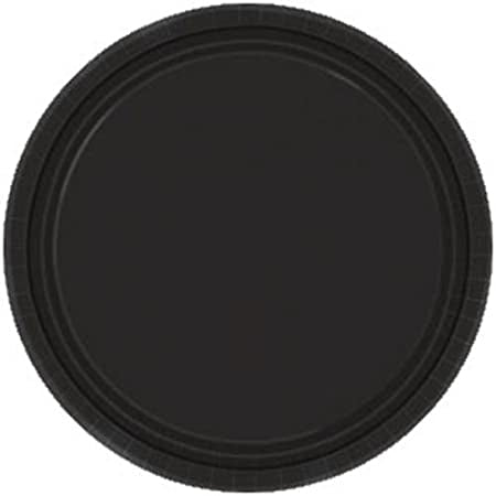 7" Round Black Plates 20pk