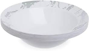 Carrara dessert bowls white/silver