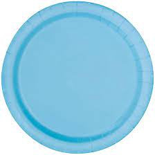 9" Round Powder Blue Plates 16pk