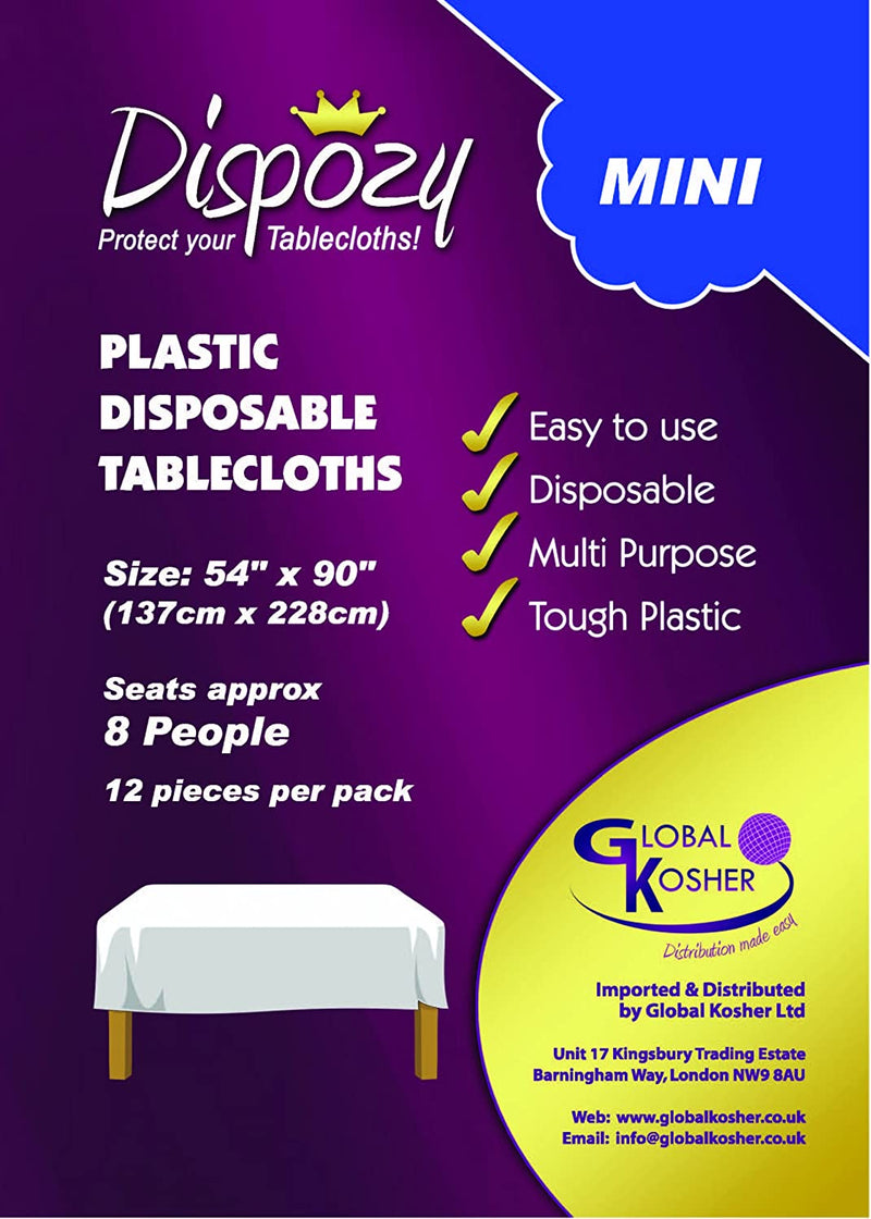 Dispozy Tablecloths Mini Pack 54" X 90" 12 X 8 Seats 8