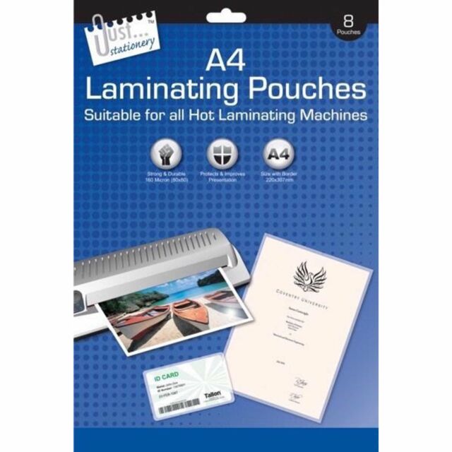 A4 Laminating Pouches x8 Sheets