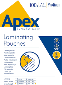 Apex Laminating Pouches 100xA4