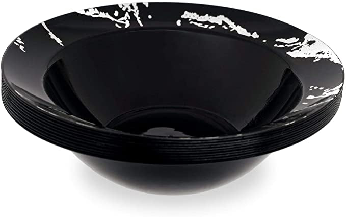 Carrara soup bowls Blk/silver