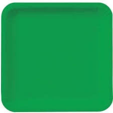 Emerald Green 7" Square Paper Plates 16p