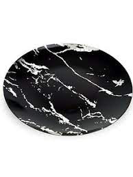 Carrara 8" dinner plate Blk/silver 10pk