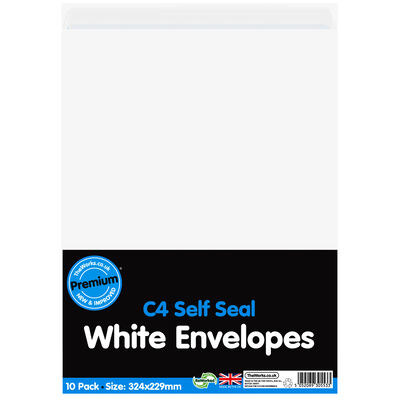 C4 Self Seal White Envelopes 25pk