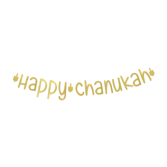 Happy Chanukah Bunting Gold