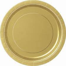 9" Round Gold Plates 16pk