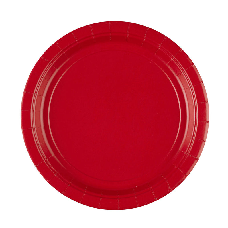 7" Round Ruby Red Plates 20pk