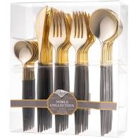 Noble Collection Gld/Blk Cutlery Set 40pc