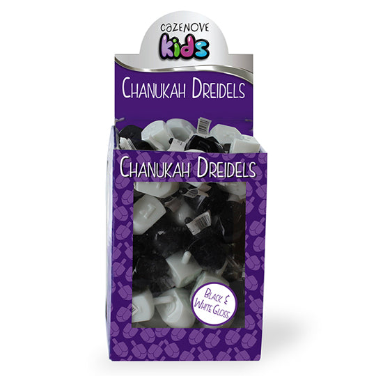 Black & White Gloss Dreidels Singles