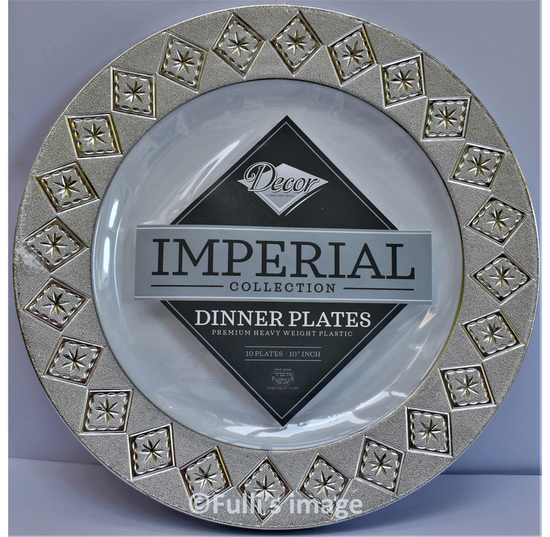 Silver Imperial 10" Dinner Plates 10pk