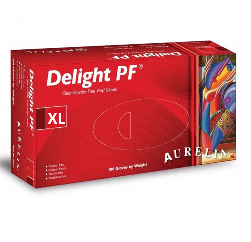 Delight PF XL Vinyl Gloves 100pk