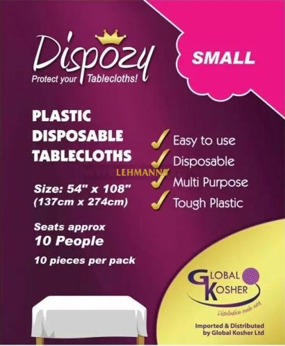 Dispozy Tablecloths Small Pack 54" X 108" 10 X 8 Case Seat 10 1476