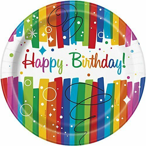 Happy Birthday 8" Paper Plates 8pk