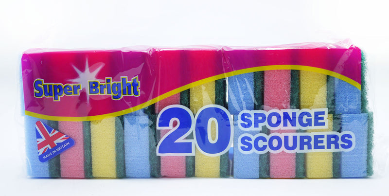 Super Bright Sponge Scourers 20pk