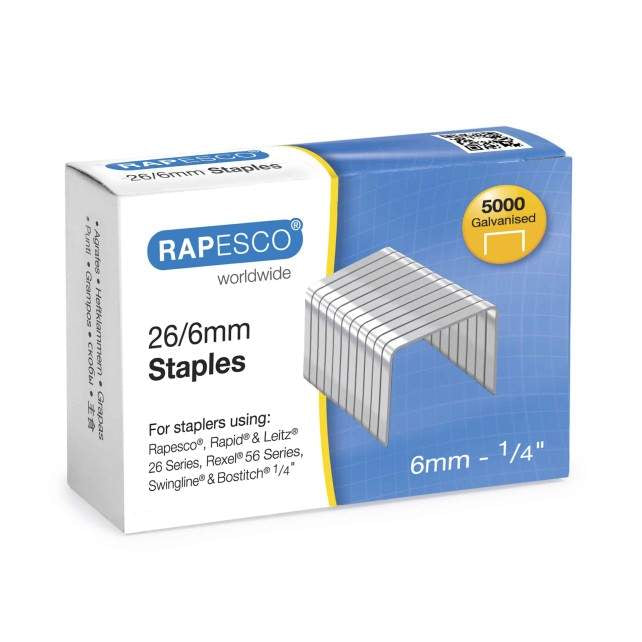 Rapesco 26/6MM Staples X 5000