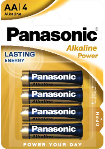 Panasonic Alkaline Batteries AA 4 pk